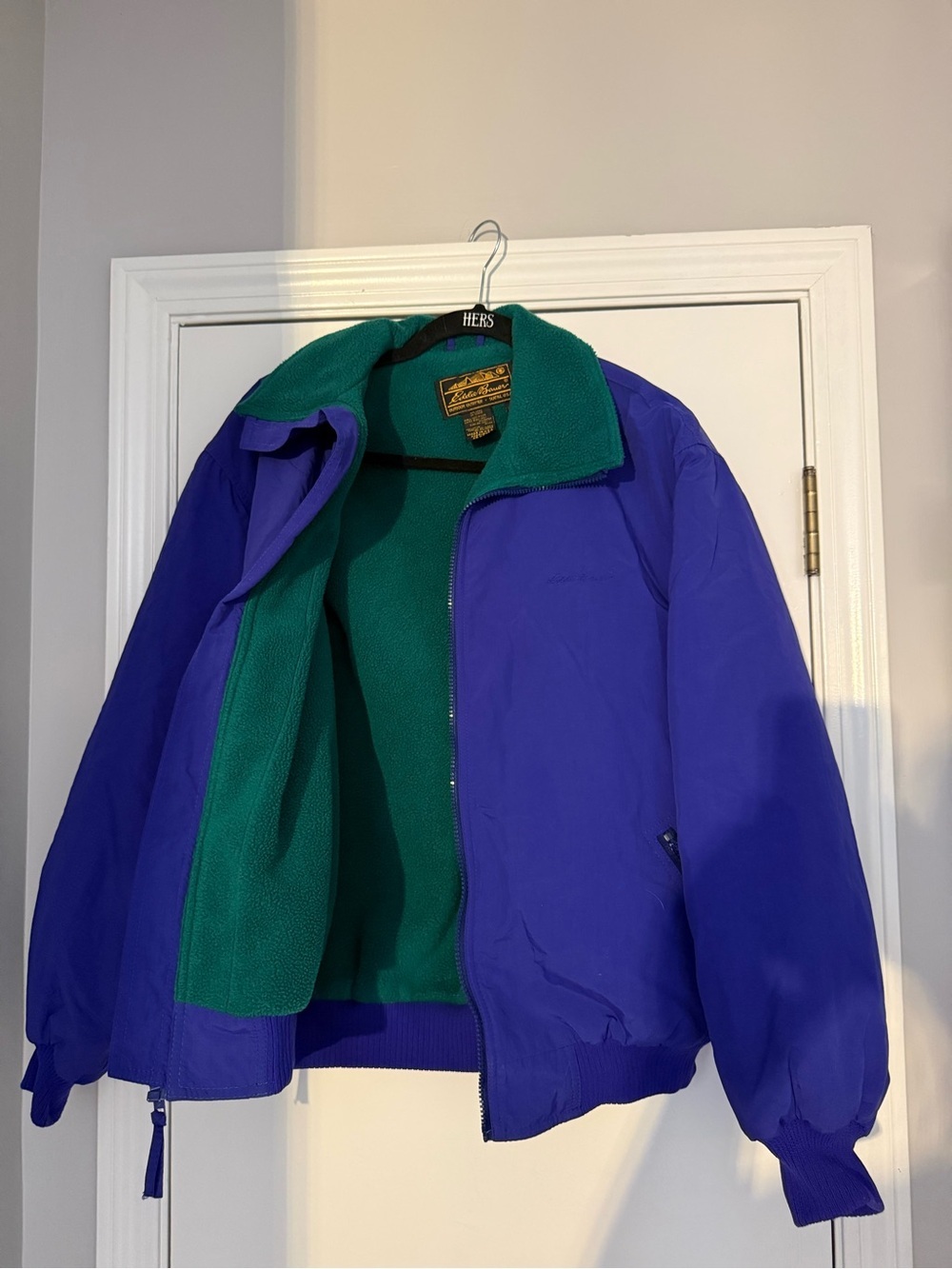 Eddie Bauer Purple Jacket with Green Fleece Interior - Picture 4 of 4